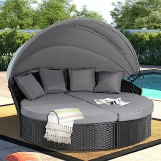 Oakmont Outdoor Patio Furniture Daybed Set Review - Modern Black Wicker Design